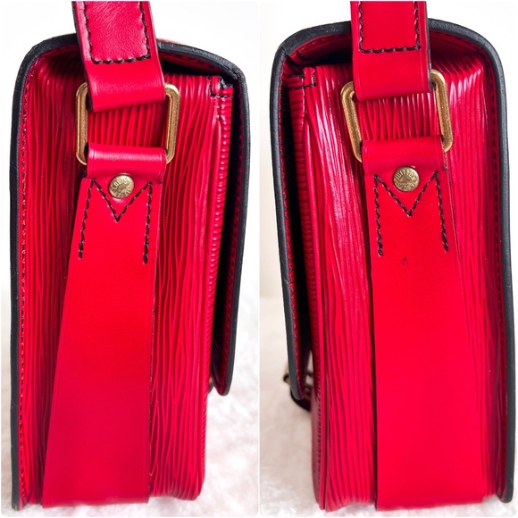 LOUIS VUITTON Cartouchiere Epi Red Shoulder Crossbody Bag Vintage MM - Picture 16 of 16